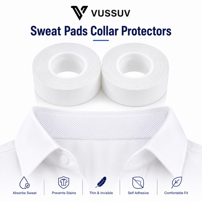 VUSSUV® Disposable Sweat Pads Collar Protectors for Shirts (1.18")
