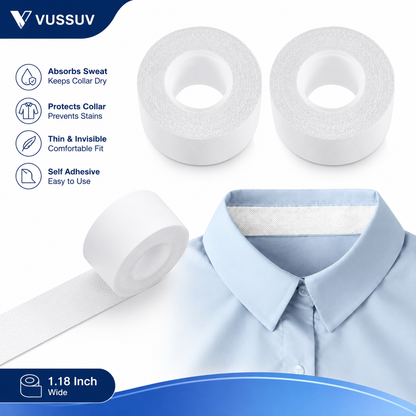 VUSSUV® Disposable Sweat Pads Collar Protectors for Shirts (1.18")
