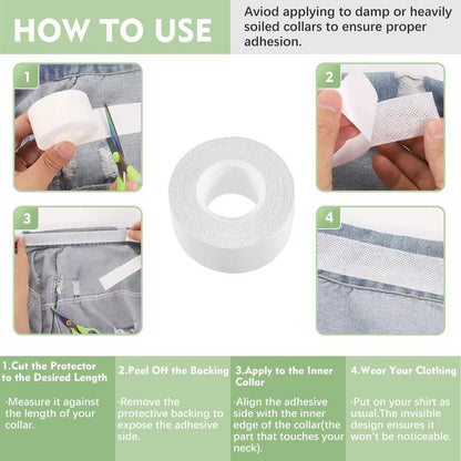 VUSSUV® Disposable Sweat Pads Collar Protectors for Shirts (1.18")